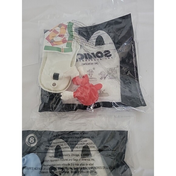 SONIC 2 Toys 7 And 8 McDonalds 2022 Happy Meal Toys NEW FACTORY SEALED Lot Of 2 - Picture 5 of 9
